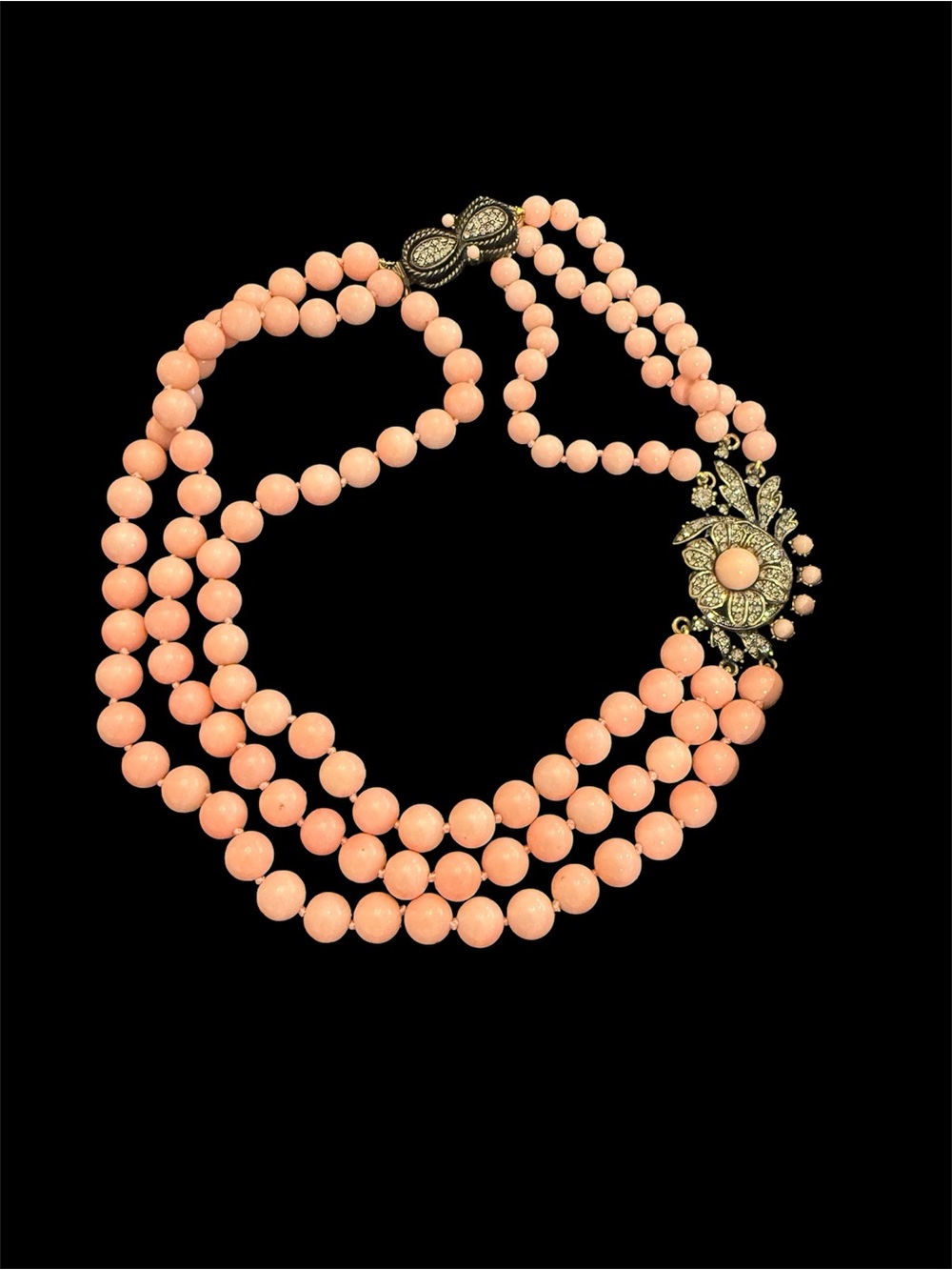 Heidi Daus Vintag Pink Triple Stand Necklace